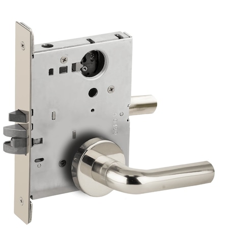 Schlage Grade 1 Entrance Office Mortise Lock, Less Cylinder, 02 Lever, A Rose, Bright Chrome Finish L9050L 02A 625